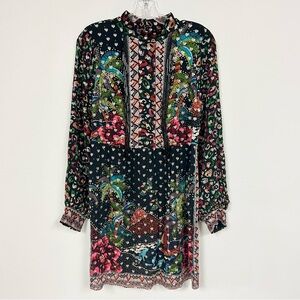 FARM RIO 😳 From Anthropologie - Graphic Sparkle Hearts Mini Dress - Size M